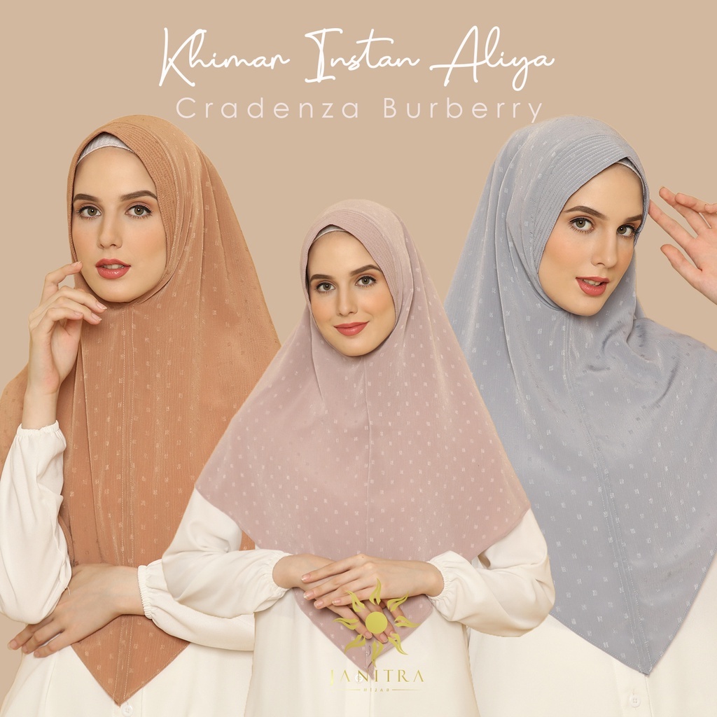 Khimar Aliya Jumbo Cradenza Buerberry  Beverly Luxury Hijab Kerudung Jilbab