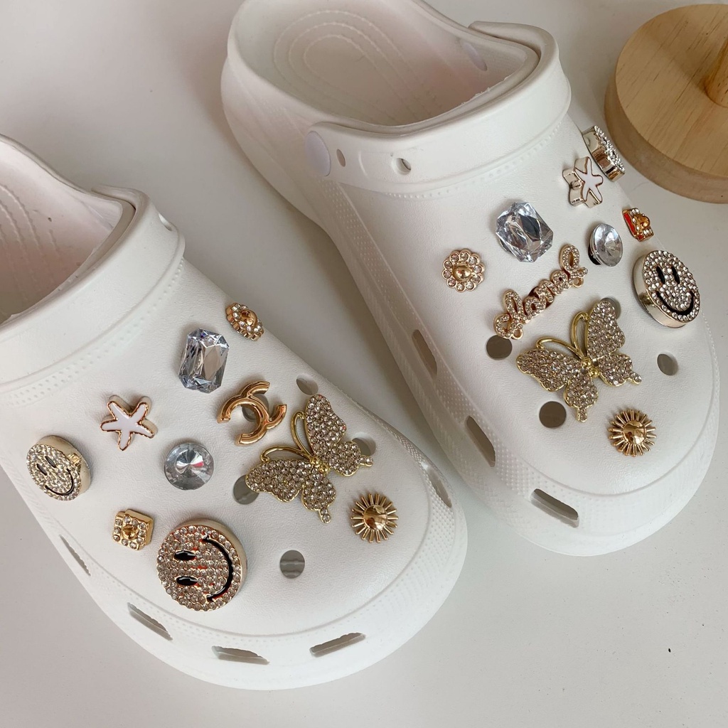 Crocs Jibbitz Aksesoris Gesper Sepatu Bentuk Kupu-Kupu Untuk Pria Dan Wanita Charms