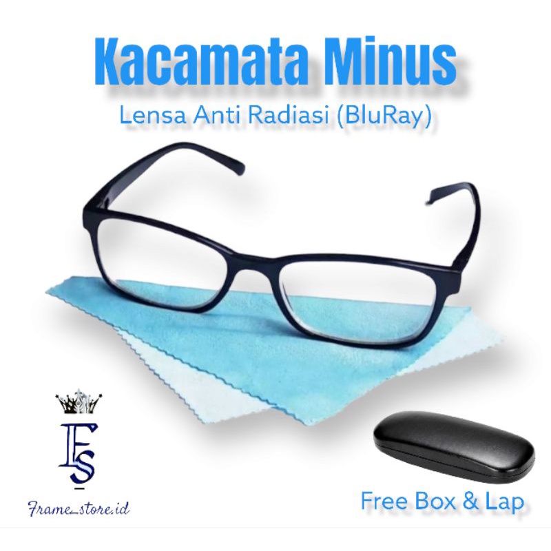 Kacamata Minus -0.50 s/d -8.00 Lensa Anti Radiasi Kaca Mata Blueray Pria Dan Wanita