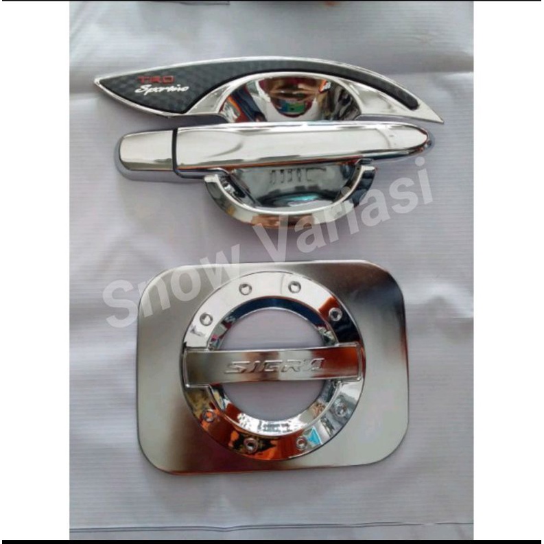 Paket outer handle tank cover sigra 2021 chrome jsl