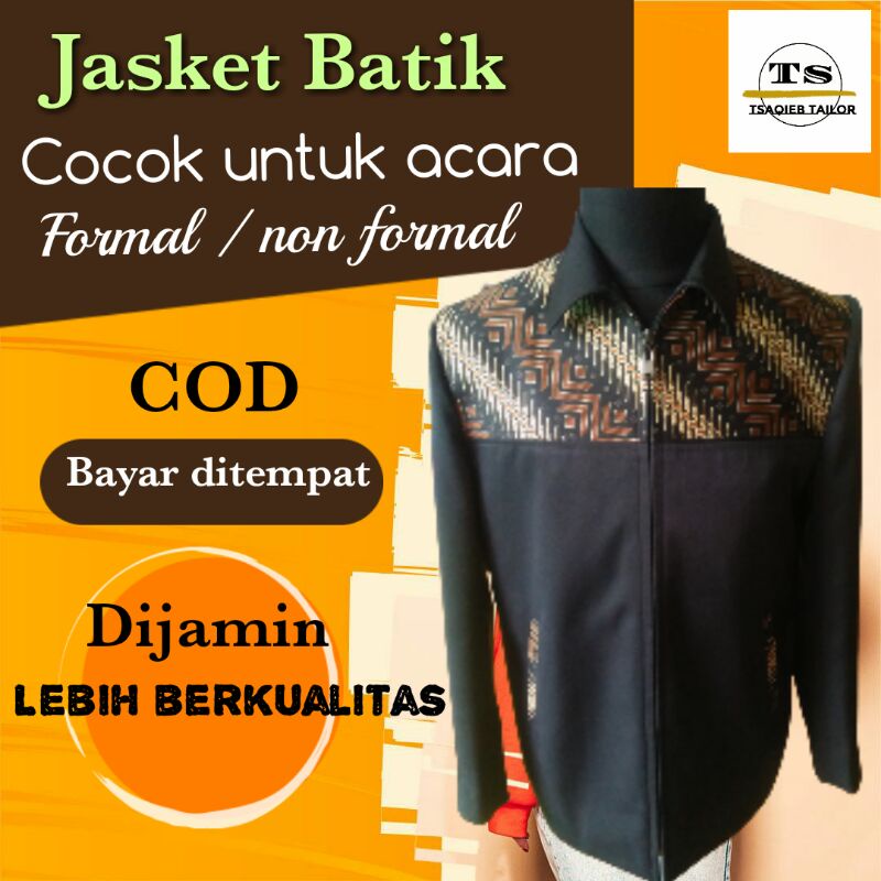Jasket Jas santri Formal Pria Cowok  Kombinasi Batik