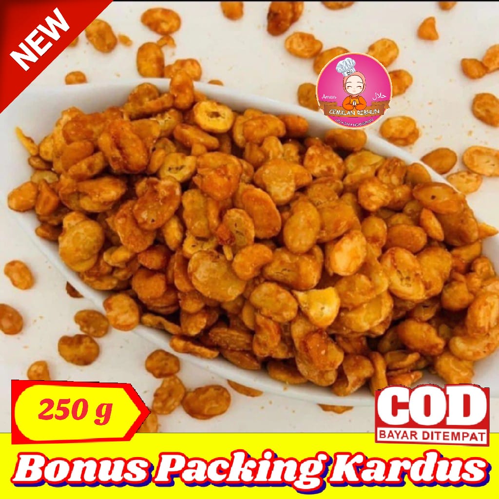 

Kacang Koro Pedas 250g / Kacang Merci Balado - Cemilan Ribhun - jajanan jadul makanan ringan jajanan murah snack kiloan