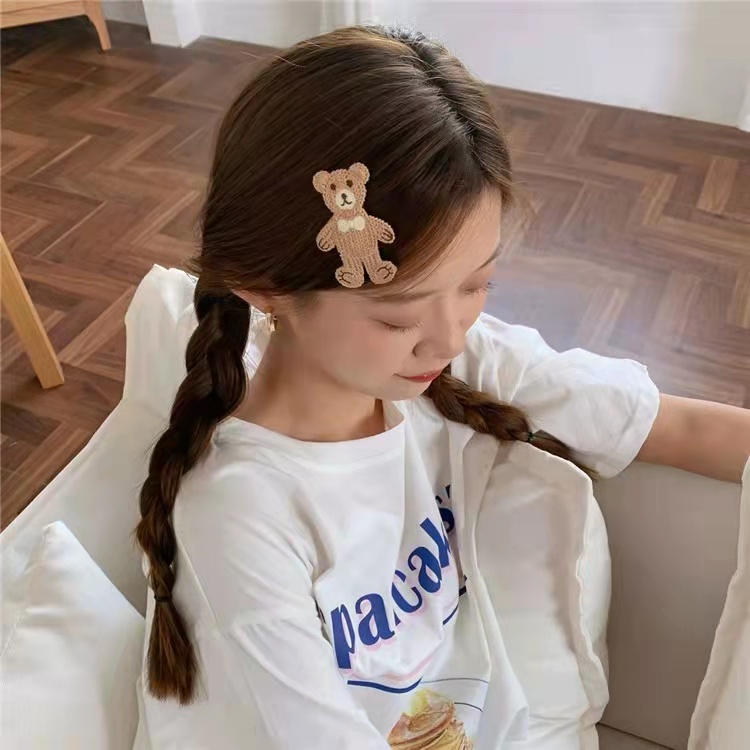 Hairpin Rambut Rajut Cute Beruang Korean Aksesoris Rambut Fashion