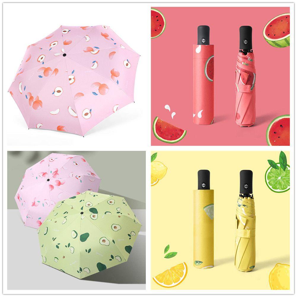 Suyo Payung Lipat Compact Anti Angin Motif Buah Untuk Pria / Wanita