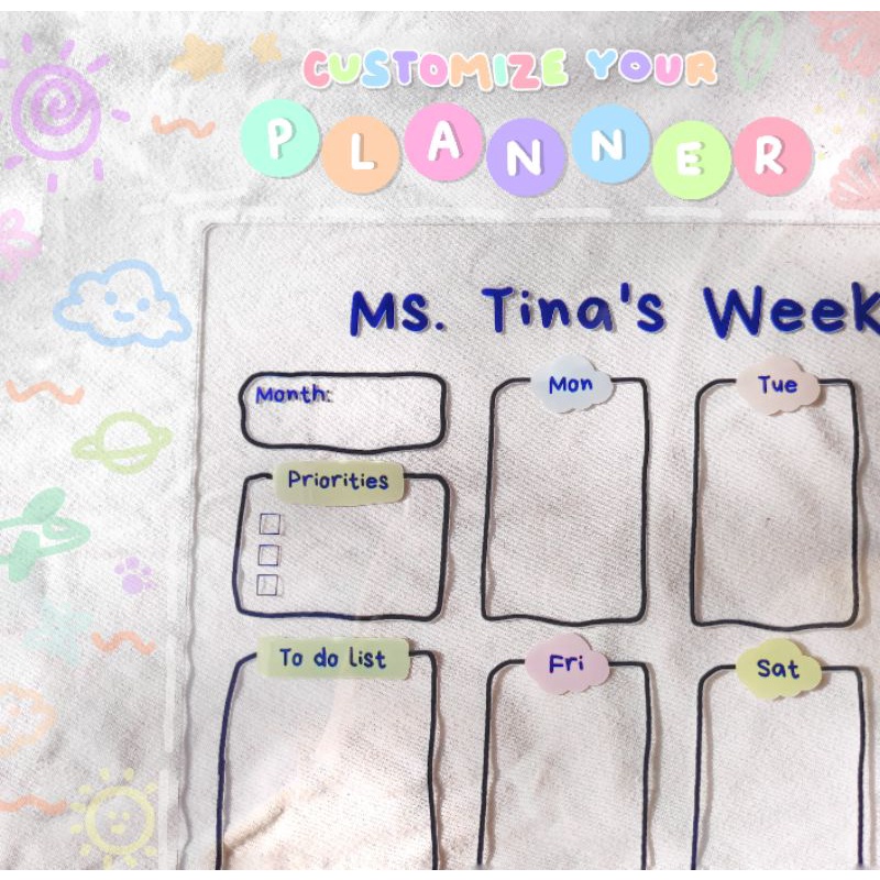 

Acrylic Weekly Planner UV Print