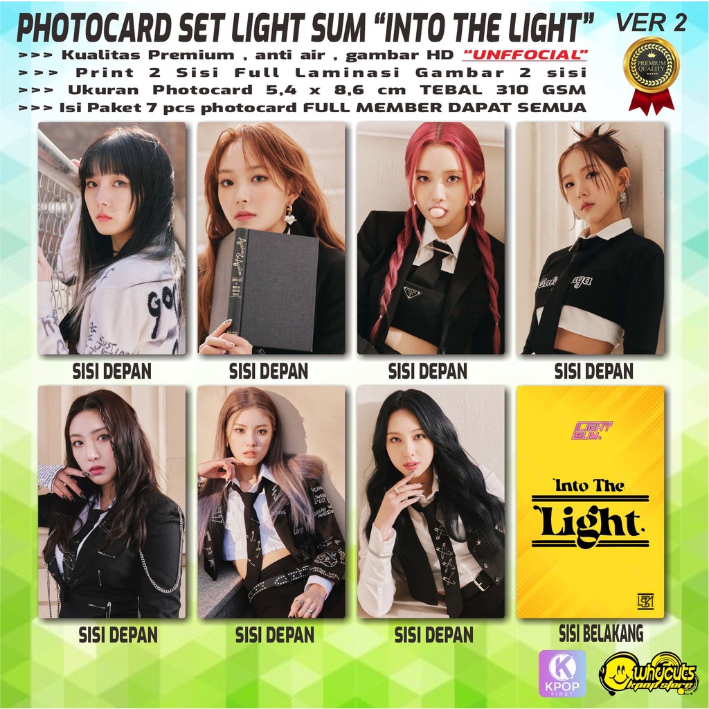 PHOTOCARD FULL SET PC KPOP PREMIUM LIGHTSUM / PRINT 2 SISI / FULL LAMINASI GLOSSY / ANTI AIR DAN TIDAK LUNTUR