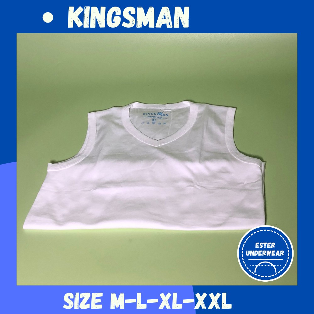 Kaos ThankTop/Runcool Kingsman TPV putih Isi-1 Pcs bahn Fine Cotton