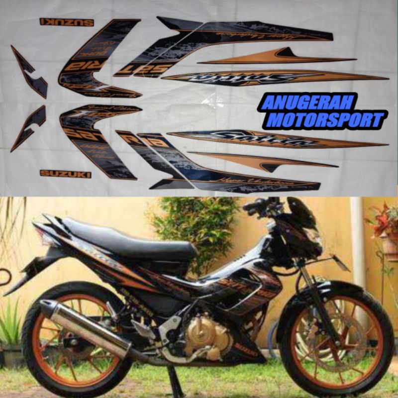 striping Satria Fu 2012 spesial edition gold hitam
