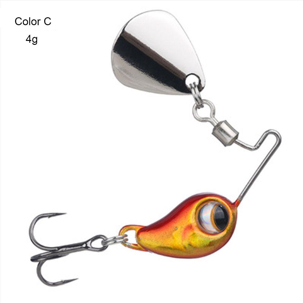 Chookyy Umpan Pancing Metal Spinner Tackle Sinking Spoon Metal Rotate Sequin Treble Hook