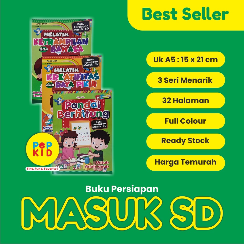 Promo Buku Persiapan Masuk SD - Seri Berhitung, Kreatifitas &amp; Ketrampilan. Best Seller.