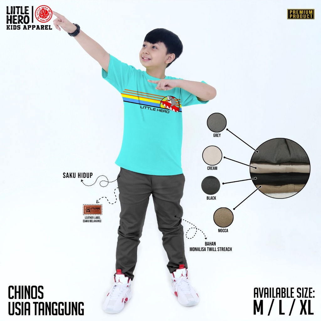 COD celana cinos anak panjang usia 10-13 tahun kualitas premium little hero MLXL-1