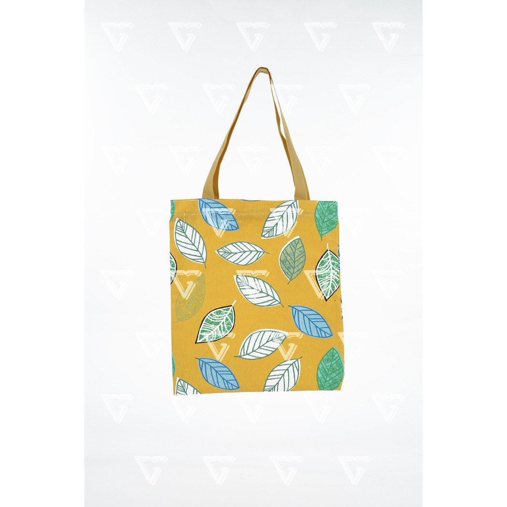 Totebag wanita / tote bag wanita kekinian 2021 kanvas motif Daun Nangka Kuning