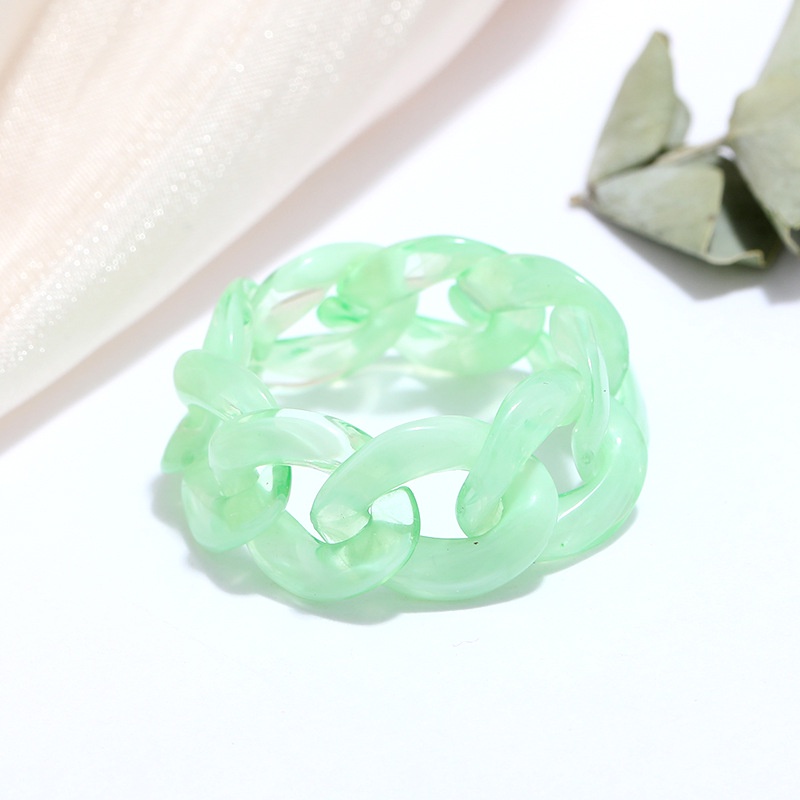 Jelly Color Chain Ring Simple Personality Acrylic Resin Ring Dating for Women Accessories Dating Gifts