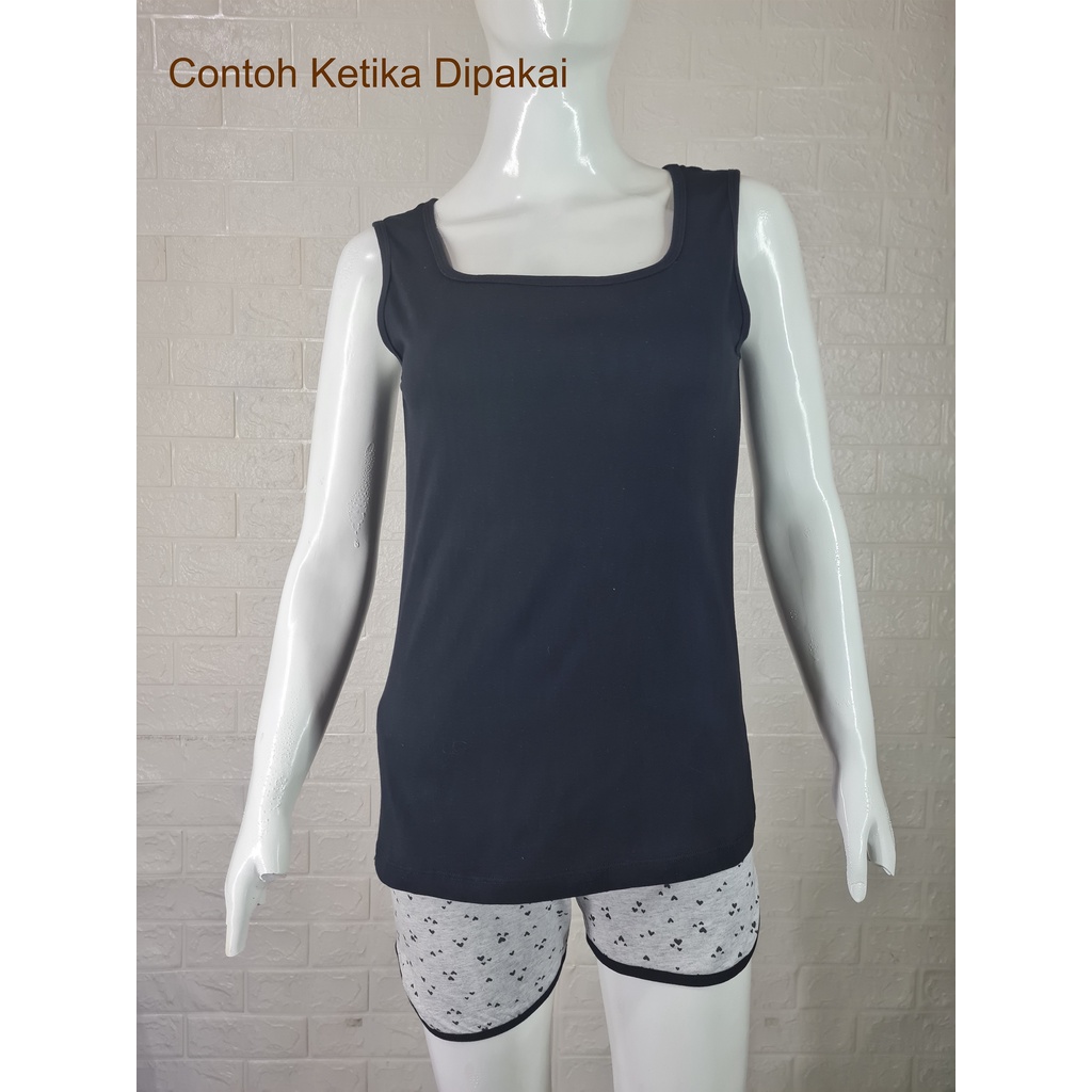 Singlet wanita - Tank Top Wanita Casual Hitam