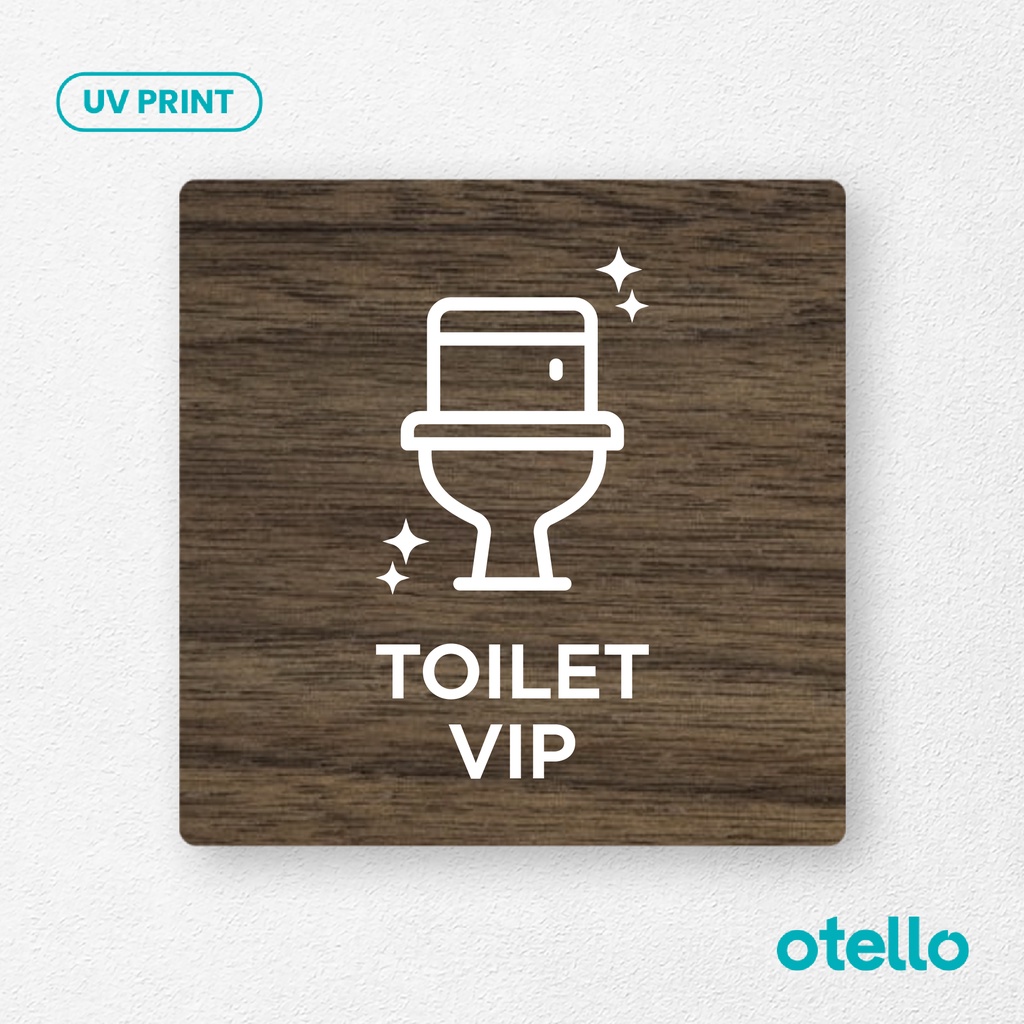 Signage Toilet VIP Boss Sign Board Kayu Wooden Papan Nama Restroom WC Label Ruangan Sticker Tempel Rustic Modern