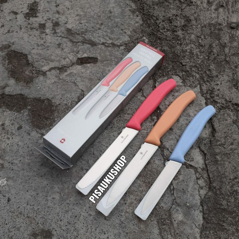 Pisau set Victorinox pengupas warna tren klasik 3 buah 6.7116.34L1