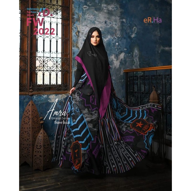 [ER.HA SYARI] GAMIS SYARI TERBARU / DRESS SET PRINTING " AMRA SET " BY ERHA SYARI
