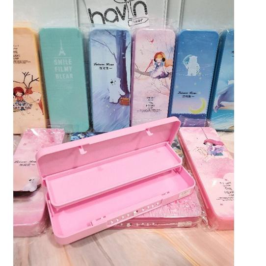 

Kekinian kotak pensil TINGKAT bahan PLASTIK ada KODE PASSWORD/PENCIL CASE !!