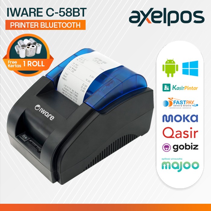 PAKET ALAT KASIR ANDROID PRINTER BLUETOOTH - CASH DRAWER 4 SLOT - FREE KERTAS THERMAL 5 ROLL