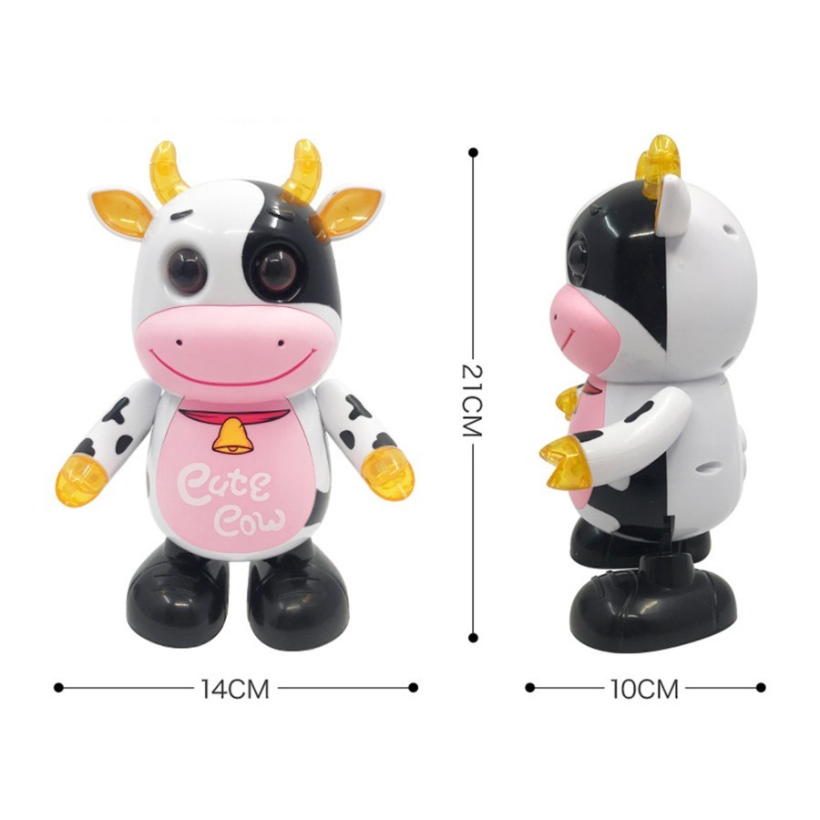 M153H Mainan Robot Dancing Cute Cow - Sapi Joget With LED Music Dance