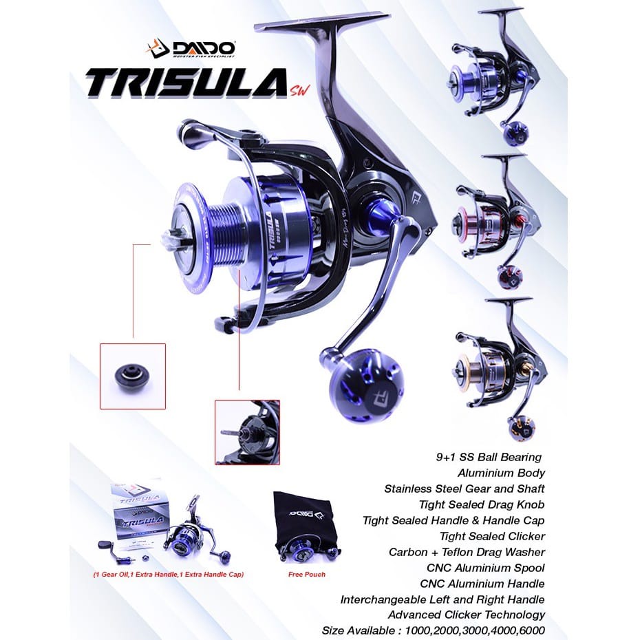 Reel Pancing Daido Trisula Pro Series SW 1000 - 6000