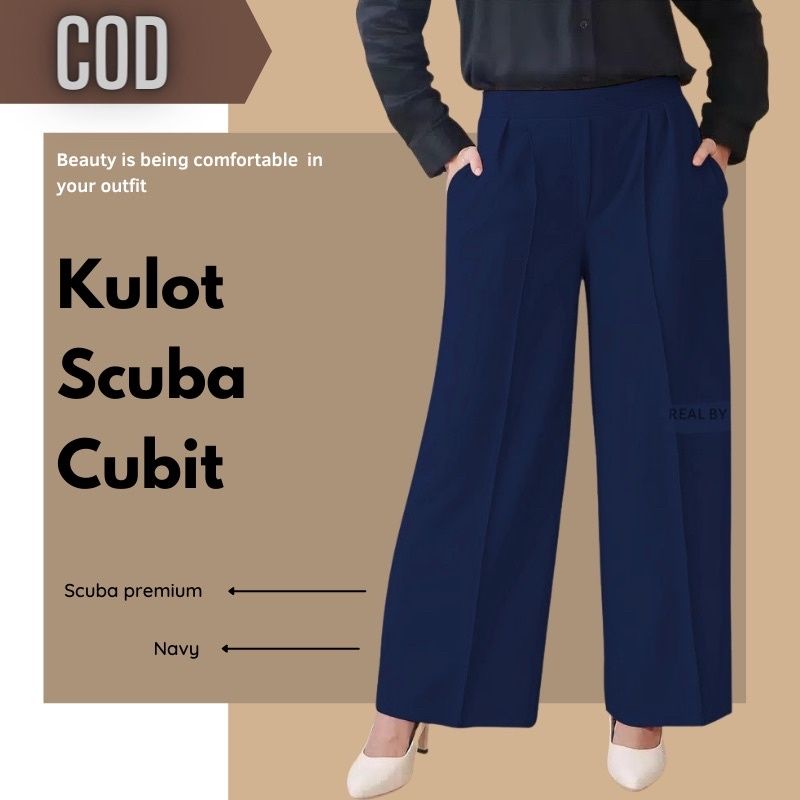 Kulot Scuba Cubit Jumbo XXXL Premium Tebal  Celana Panjang Wanita Dewasa Jumbo Cullotte