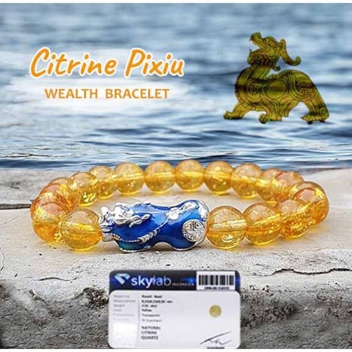 [Bayar di Tempat] Gelang Citrine Stone Premium Pi Xiu Thermo Berubah Warna