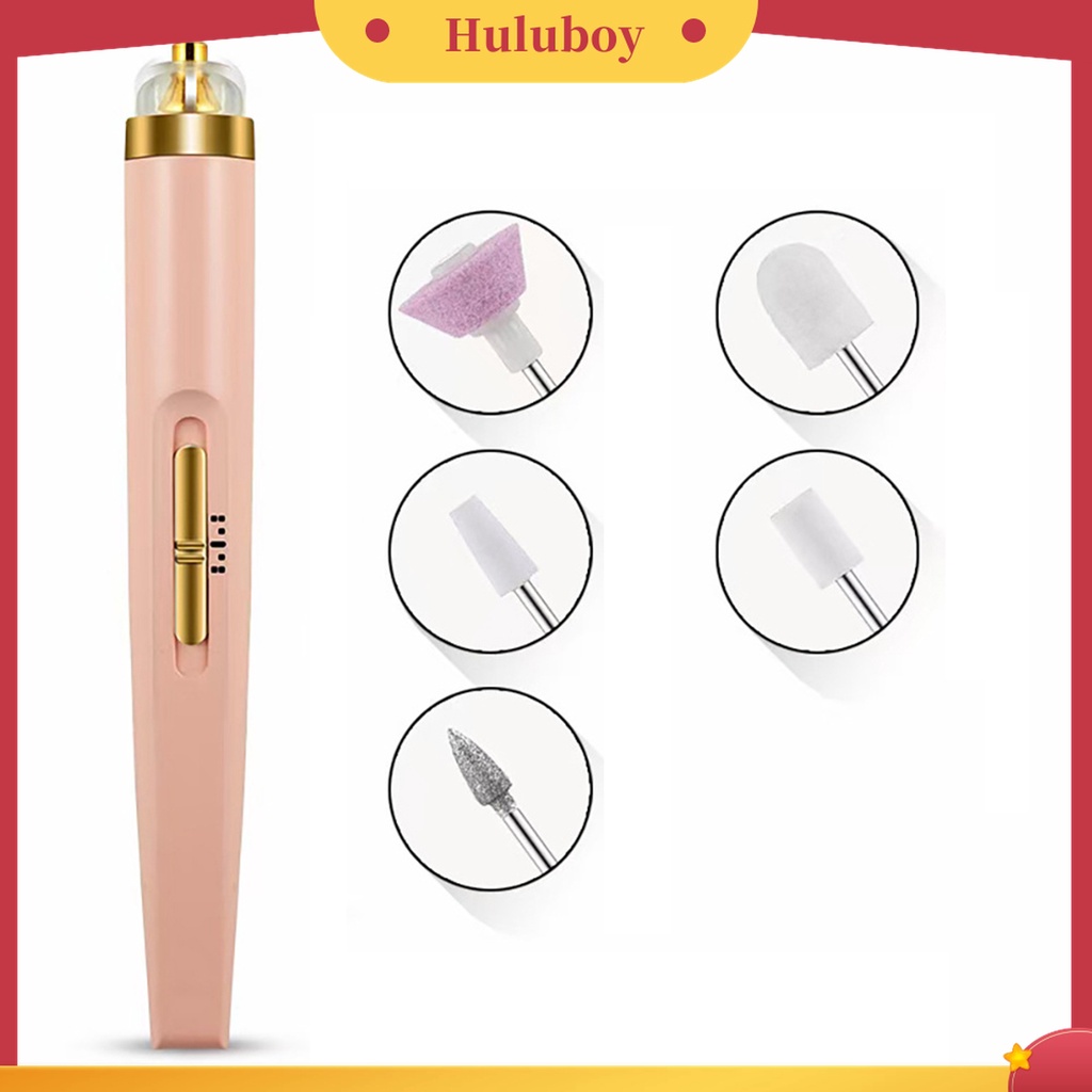Huluboy Huluboy♡ Set Alat Kikir Kuku Elektrik Multifungsi Dengan Lampu LED Untuk Salon / Manicure / Pedicure