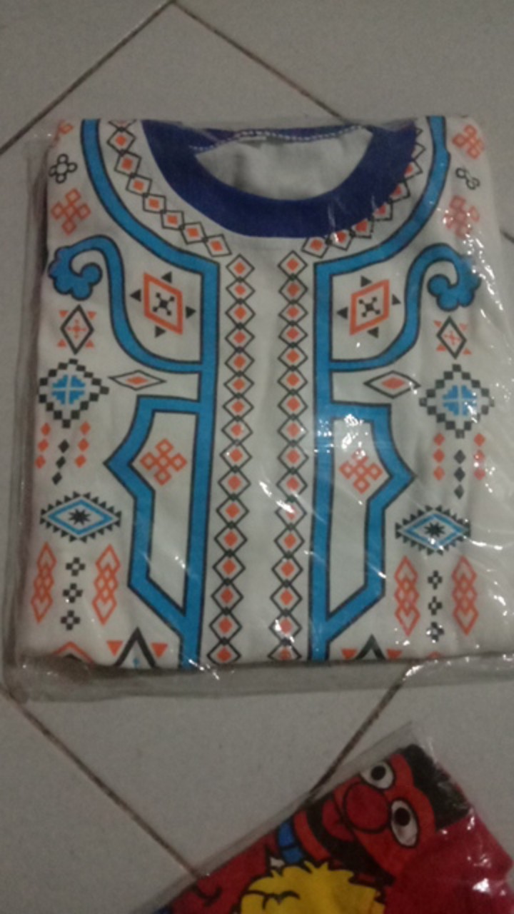 Setelan Baju Anak Anak Usia 6-24 Bulan Batik Koko Lis Biru