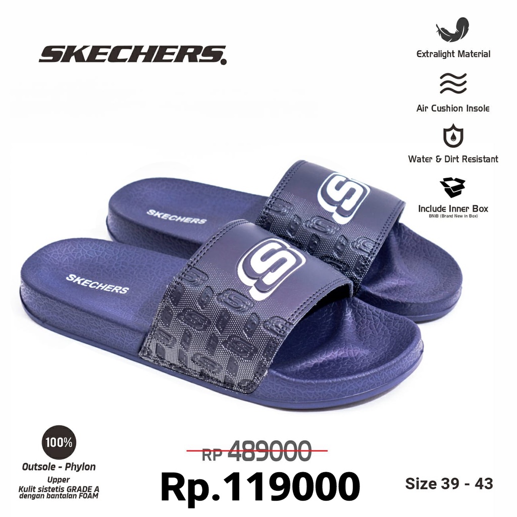 Sandal Skechers Slide Pria Terbaru Sendal Selop Cowok Sketchers Kekininan Sendal Slide Cowok