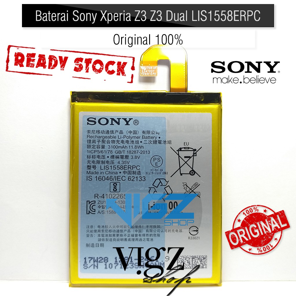 Baterai Sony Xperia Z3 Z3 Dual LIS1558ERPC Original 100%