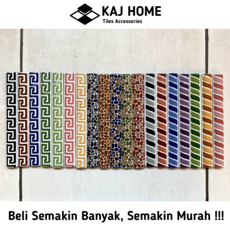 Lis keramik kuku macan motif 2 warna, versace, batu 20 cm import