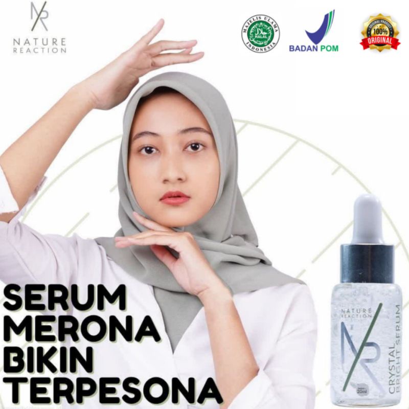 NR Serum Kulit Wajah Glowing Nature Reaction Crystal Bright BPOM 100% DIJAMIN ORIGINAL HALAL MUI Obat Anti Jerawat Face Serum Bright Peeling Midnight