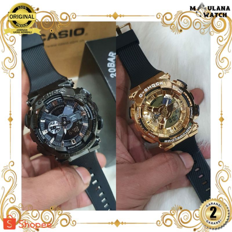 JAM TANGAN PRIA WANITA | RANTAI | KULIT | KARET | MURAH | PRIA CASIO G-SHOCK GM110 B STAINLESS ORIGI