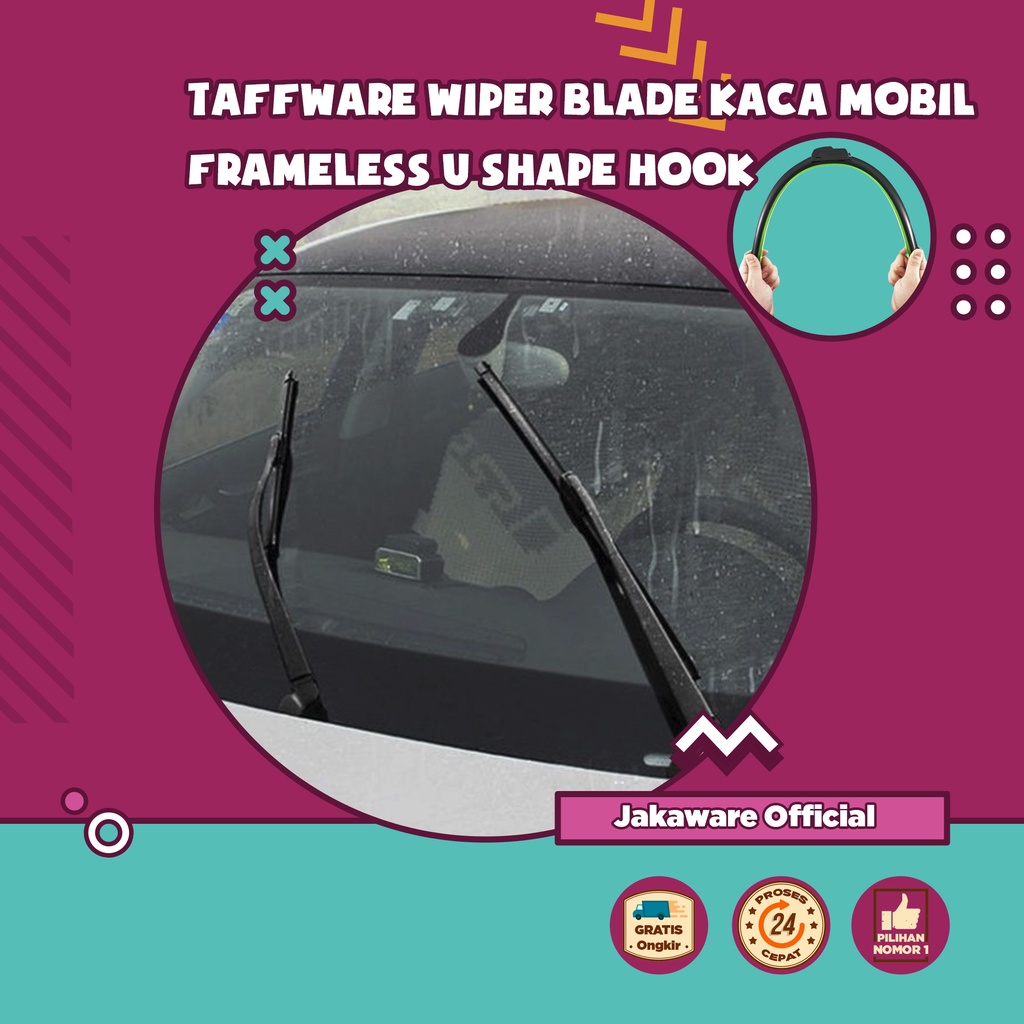 WIPER BLADE KACA MOBIL FRAMELESS U SHAPE HOOK KARET KIPAS WIPPER ORIGINAL CAR DEKORASI VARIASI AVANZ
