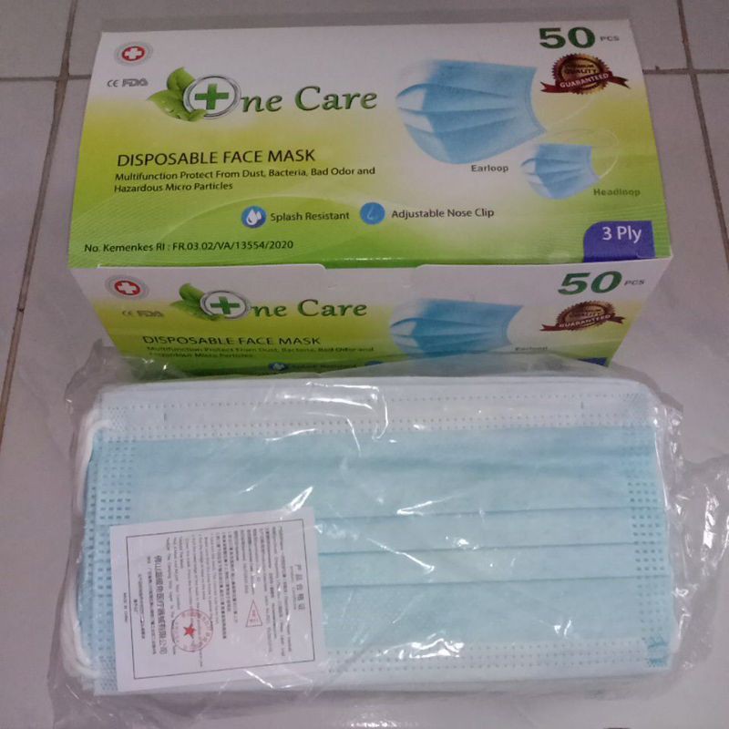 Masker Medis One Care 3 ply Isi 50 pcs Murah