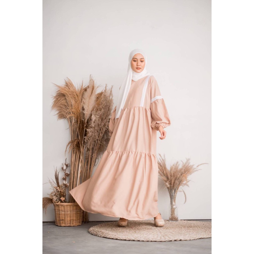 gamis ZEVANA LONGDRESS Bahan ladyzara baju hijab gamis busui polos