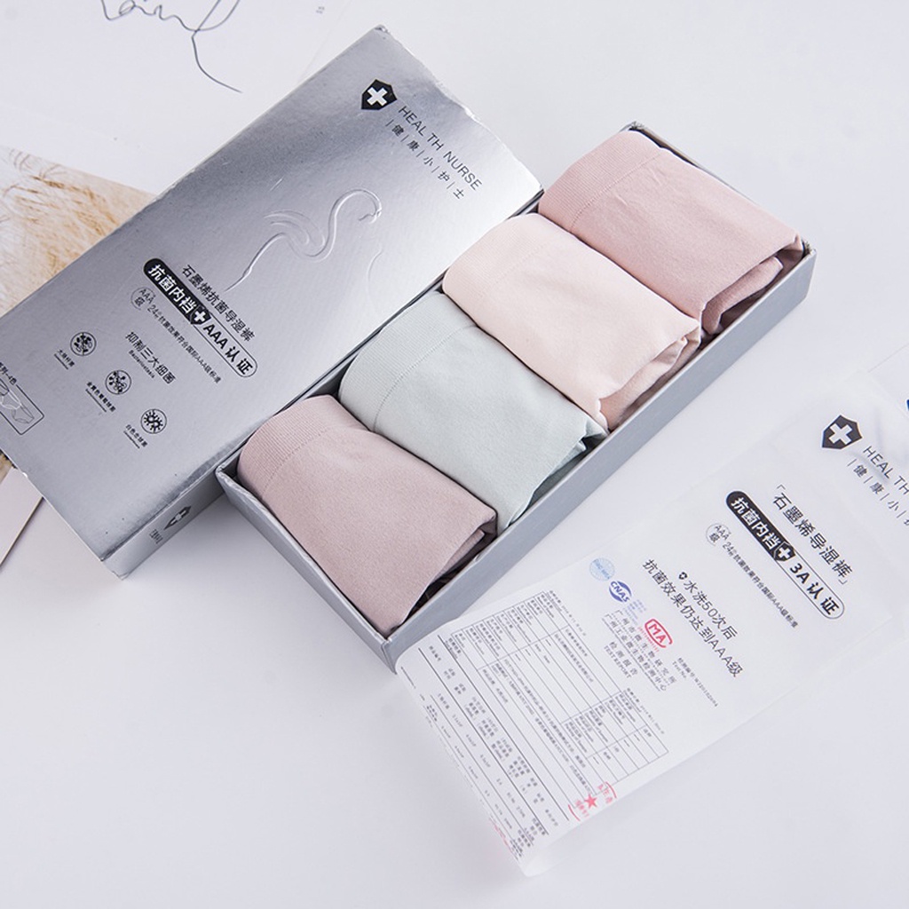 ❤️GTB❤️ [Set Kotak 4pcs] Celana dalam antibakteri graphene wanita Pakaian Dalam CD Seamless B079