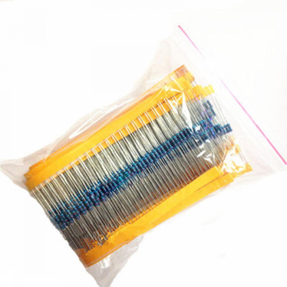 Populer 600pcs Resistor Logam Komponen Pasif Film DIY Baru