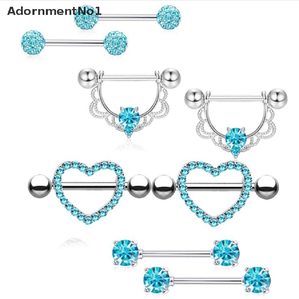 (AdornmentNo1) 4 Pasang / Set Anting Tindik Puting Bentuk Hati Aksen Kristal Bahan Stainless Steel Untuk Wanita