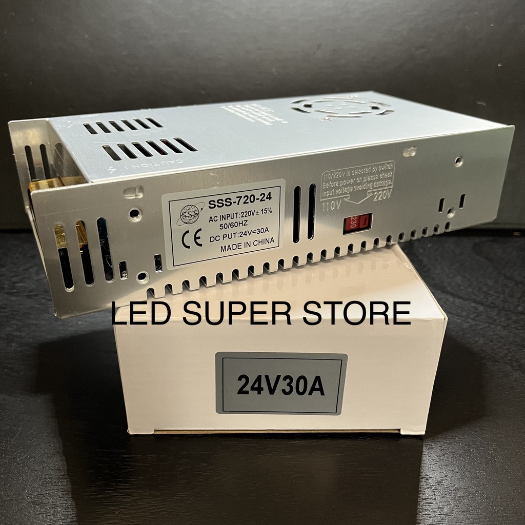 Power Supply 24V 30A Adaptor Switching LED Trafo BODY KECIL 720 Watt