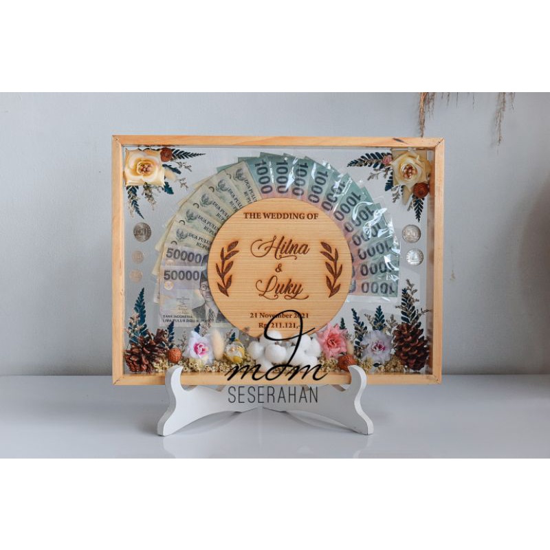 Laser Grafir Tulisan Nama Pengantin Custom di Sungkai Kayu Triplex Plywood Akrilik