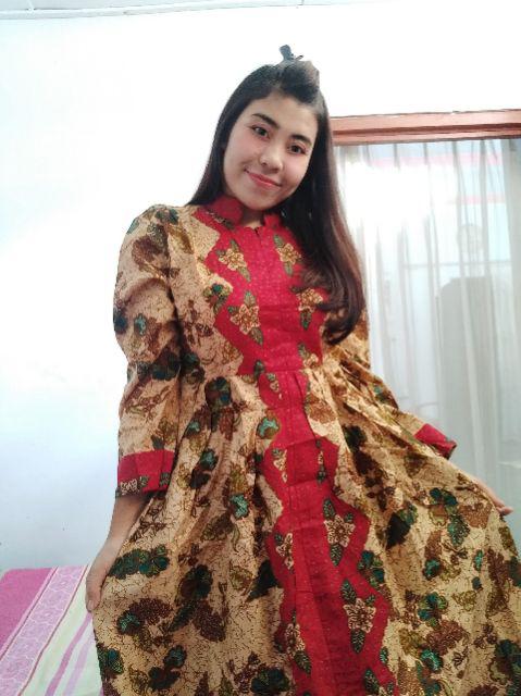 Gamis Batik Tumpal Warna Size Standar Dan Jumbo Bahan Katun Mataram Primisima