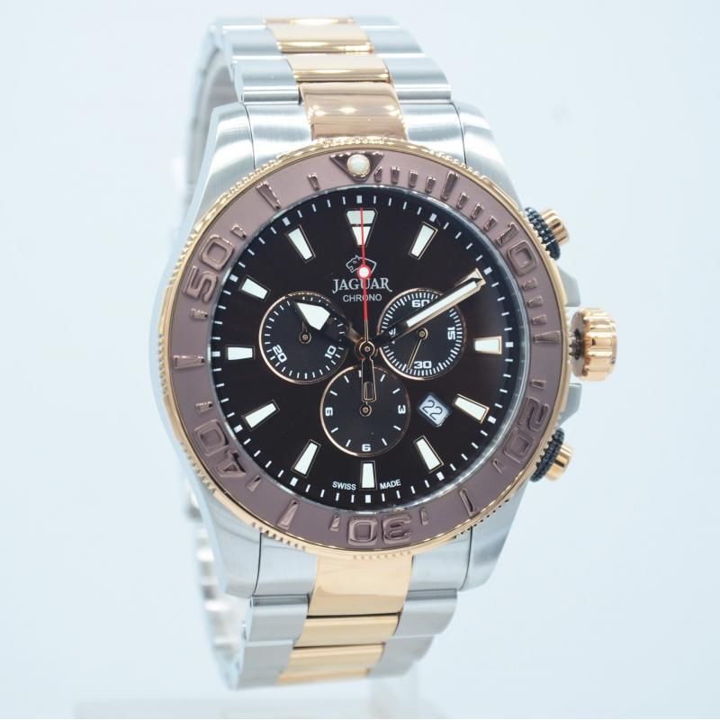 Jam Tangan Pria Jaguar J874/1 Rantai Silver Rosegold Original Swiss Made