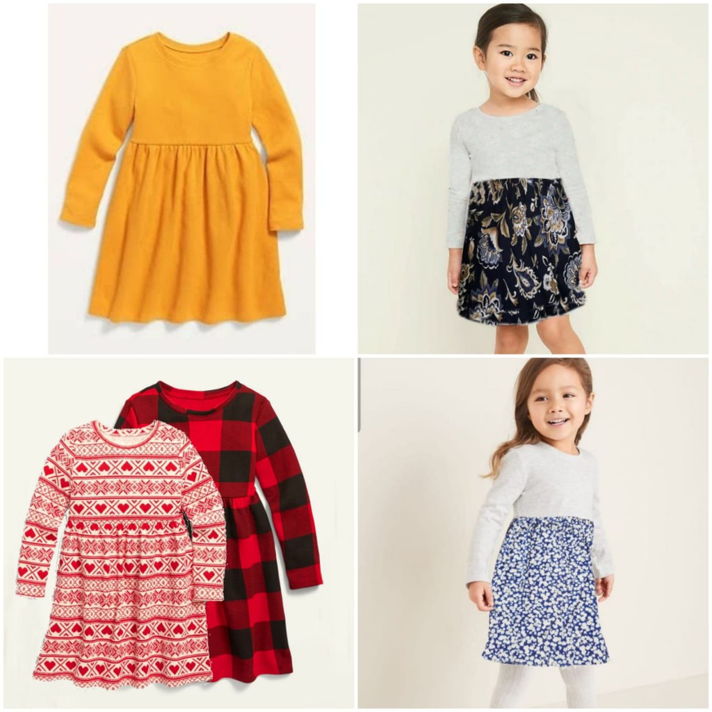 Dress Anak Old Navy Original Size Toddler Lengan Panjang