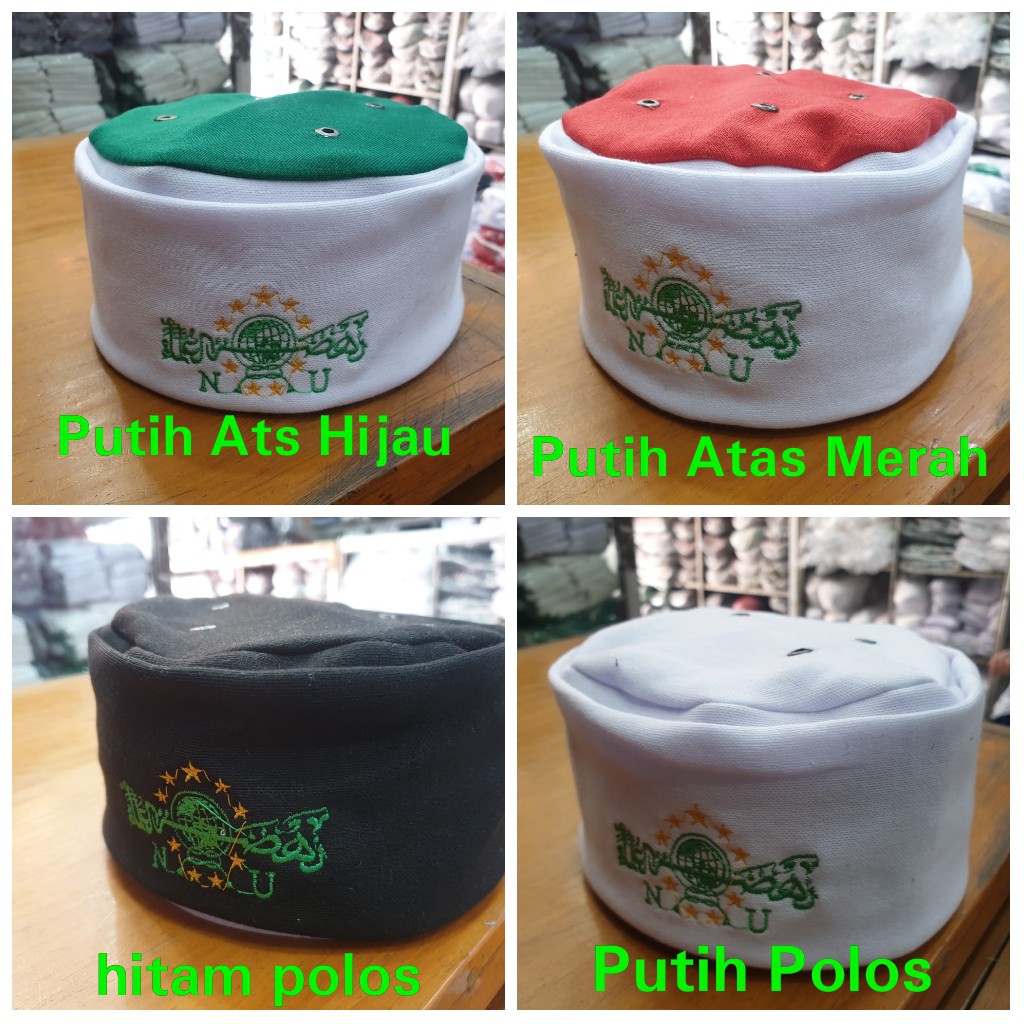 Grosir 10 pcs - Peci Maiyah Peci Cak Nun Logo NU - Maiyah Cak Nun Nahdatul Ulama | Basmalah Muslim
