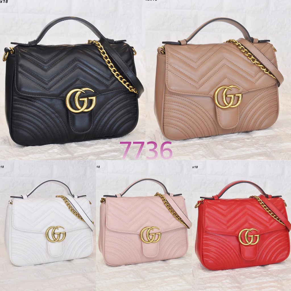 PROMO TERMURAH  TAS GG MARMONT TOP HANDLE MEDIUM 7736