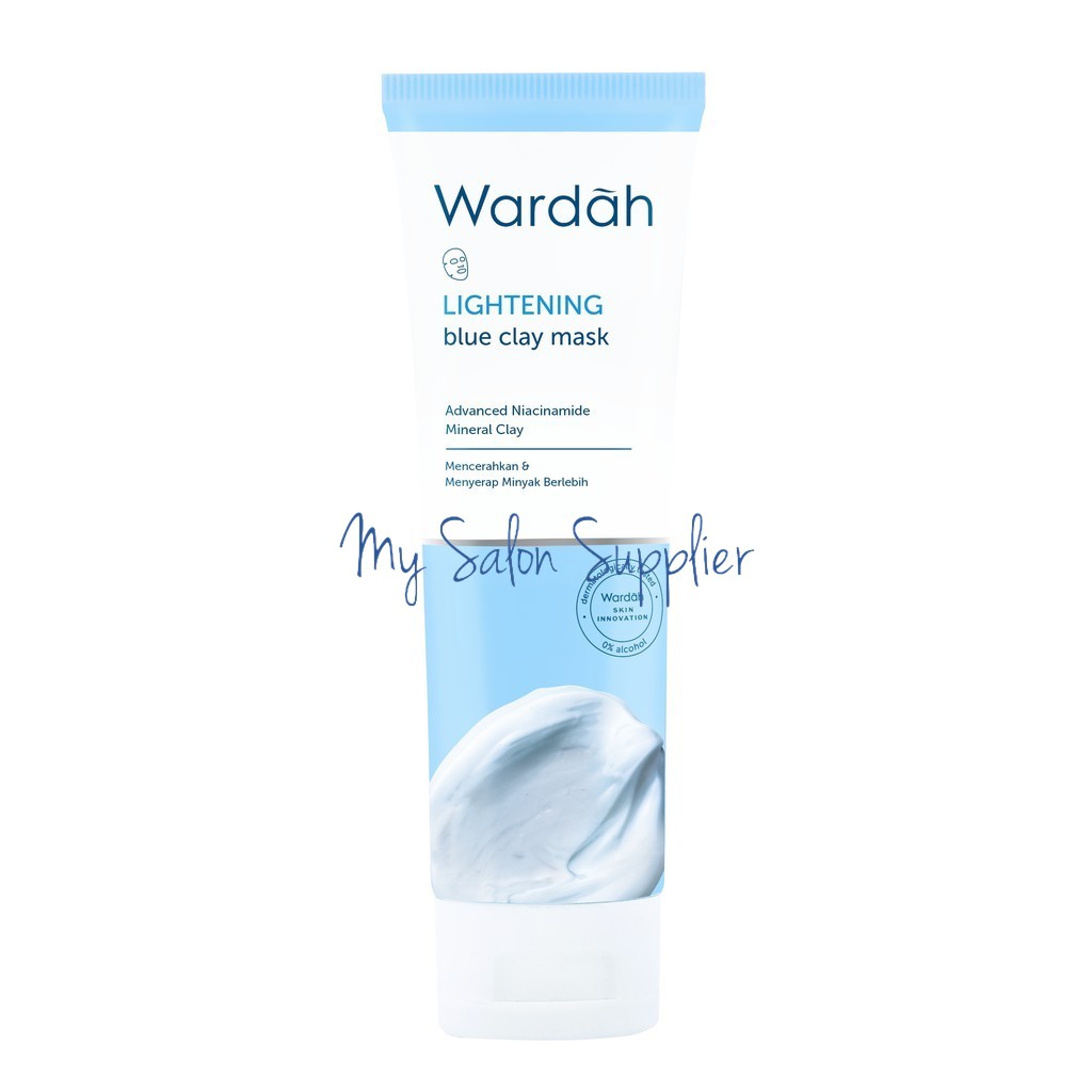 Wardah Lightening Blue Clay Mask 50ml / Masker Wajah