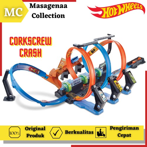 Mainan Lintasan Jalanan Arena Trek Hot Wheels Hotwheels Hotwheel Track Set Booster Triple Loop Crash