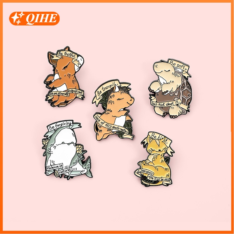 Bros Pin Enamel Desain Kartun Hewan Kurakura Kucing Untuk Anak